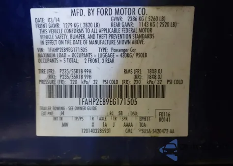 2014 Ford C-Max Hybrid Sel z USA, uszkodzony, nr VIN 1FADP5BU6EL506700